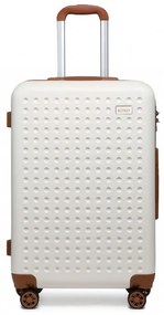 Konofactory Biely príručný luxusný kufor "Journey" s TSA zámkom - M (35l)