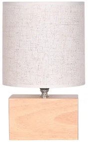 Bambusová stolná lampa s hnedým tienidlom 29 cm