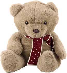 LEAN Toys Plyšový medvedík veľký so šálom svetlohnedý 45 cm