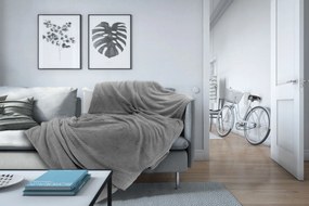 Tutumi Diamond, plyšová deka 220x200cm, šedá, KOC-04109