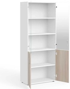 Vysoká skriňa Manager 79,9 x 42,2 x 196,5 cm, agát svetlý / biela