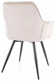Jedálenská stolička Cherry Velvet, krémová / čierna