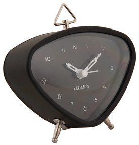 Karlsson KA5946BK Triangle budík 12 cm | Čierny dizajnový budík s tichým chodom