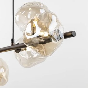 Luster na lanku LAVA 7xG9/8W/230V bronzová/dymovo-béžová