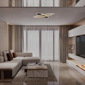 Rabalux 71313-LED stmievateľné stropné svietidlo TANELI 70W/230V 3000/4000/6000K čierne + DO