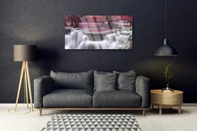 Obraz na akrylátovom skle Vodopád góry príroda 100x50 cm