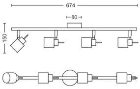 Philips - Bodové svietidlo MERANTI 4xGU10/35W/230V biela