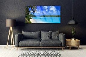 Obraz na akrylátovom skle Pláž palmy more krajina 120x60 cm
