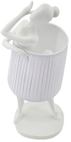 Biela stolová lampa s textilným tienidlom (výška 62,5 cm) Ballet – Mauro Ferretti