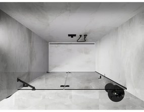 Mexen, Mexen Lunar ľavé otočné sprchové dvere 135 cm, transparentné, pištoľový kov - 834-135-000-95-00-L