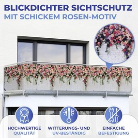 Balkónová zástena 500x85 cm Roses - Maximex