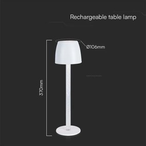 LED Stmievateľná nabíjacia stolná lampa LED/3W/5V 3000K biela