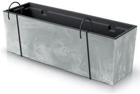 Plastový balkónový kvetináč DUC600EW 58 cm - sivý betón