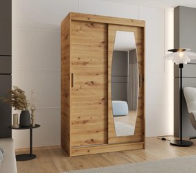 Šatníková skriňa 120 cm Rosaria (dub artisan). Akcia -21%. Vlastná spoľahlivá doprava až k Vám domov. 1126292