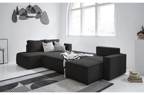 Antracitovosivá menčestrová rozkladacia rohová pohovka (ľavý roh/do tvaru "U") Brave Dave – Miuform