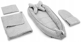 Detské hniezdo 5v1 GREY/WHITE DOTS