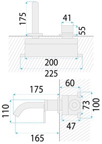 Rea Argon, umývadlová batéria pod omietku + montážny systém BOX, medená matná, REA-B2093