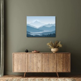 Obraz - Hory pohľadom grafika (70x50 cm)