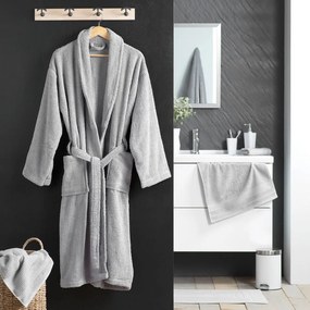 Svetlosivý bavlnený župan veľkosť M Tendresse – douceur d'intérieur