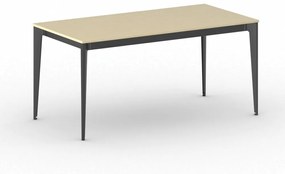 Kancelársky stôl PRIMO ACTION, čierna podnož, 1600 x 800 mm, breza