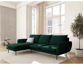 Tmavozelená zamatová rohová pohovka (ľavý roh) Vienna – Cosmopolitan Design