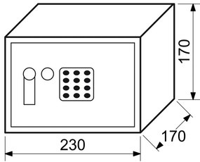 Oceľový trezor s elektronickým zámkom, číselnou klávesnicou a páčkou na otvorenie RS.17.EDK