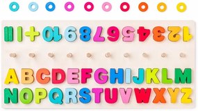 Didaktická doštička s počítaním, písmenami a číslicami