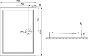 Polimat Kompaktná obdĺžniková akrylátová sprchová vanička Goliat 1 90x80 (100x80, 100x90, 120x80, 120x90) POLIMAT-Farba: Biela, POLIMAT-Rozmery: 120x…