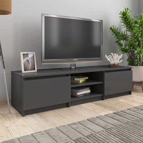 TV skrinka, lesklá sivá 140x40x35,5 cm, drevotrieska 800656