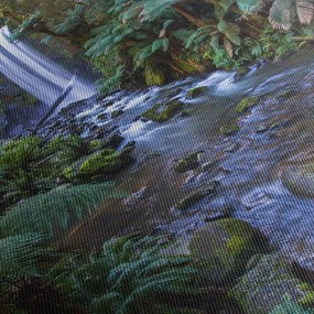 Obraz australského dažďového lesa (s hodinami) (90x30 cm)