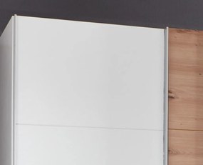 Šatníková skriňa Bern, šírka 313 cm/výška 208 cm, biela/dub artisan