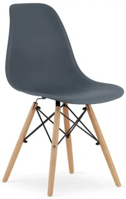 Set troch jedálenských stoličiek OSAKA tmavosivé (hnedé nohy) 3ks
