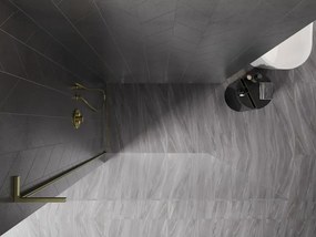Mexen, Mexen Kioto-X L sprchová stena 60 x 200 cm, priehľadná 10 mm, zlatý kartáč - 800-060-107-55-00-X