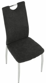 Tempo Kondela Jedálenská stolička, hnedosivá látka/chróm, OLIVA NEW