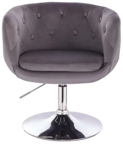 LuxuryForm DESIGN Kreslo MONTANA VELUR na striebornom tanieri - šedé