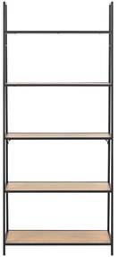 Regál v dekore duba v čierno-prírodnej farbe 77x175 cm Seaford – Actona