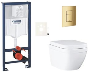 Závesný wc set do ľahkých stien / predstenová montáž GROHE Euro Ceramic SIKOGRSEUSCGL0, 1 ks