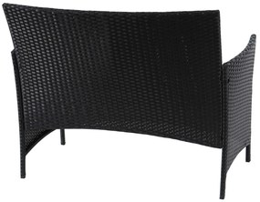 Polyratanová záhradná lavica Halden - antracit, vankúše antracit