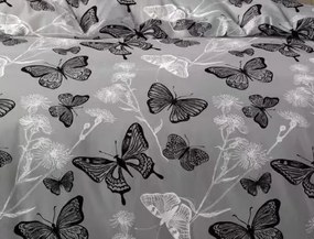 Obliečky OPRAH GREY BUTTERFLIES 7-dielna sada 140x200 cm
