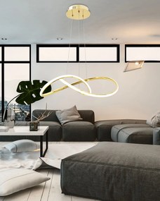 Toolight - LED závesné svietidlo APP394-CP + diaľkové ovládanie, zlatá, OSW-06910