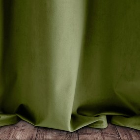 ZATEMŇOVACÍ ZÁVES NA KRÚŽKOCH PIERRE 140X250 CM TMAVÁ OLIVOVÁ