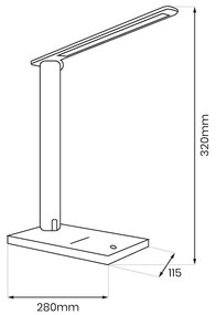 Stolná LED lampa Post, 1x LED 5w, 3000-6500k, b