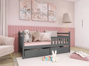 Detská posteľ 90 x 190 cm Emelda (s roštom a úl. priestorom) (grafit). Vlastná spoľahlivá doprava až k Vám domov. 1012866
