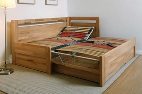 BMB TANDEM ORTHO bez roštov 90 x 200 cm - rozkladacia posteľ z bukového masívu s vysokými čelami, buk masív