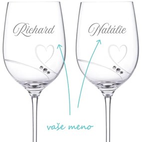 Poháre na víno k výročiu Diamante Romance 2 ks