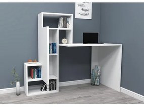 Pracovný stôl s policou IRMAK 119x138,6 cm biela