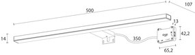Sapho Sapho, ESTHER 2 LED svietidlo, 6W, 500x14x107mm, čierna, E27586CI