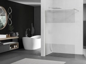 Mexen Kioto, sprchová zástena Walk-In 80 x 200 cm, 8mm číre sklo-námraza, brúsená oceľ profil, 800-080-101-97-35
