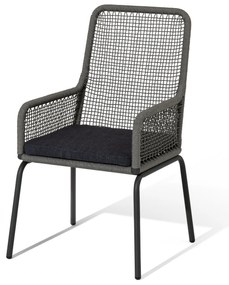 Stolička s vysokým operadlom s textilným výpletom