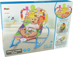 LEAN Toys Hojdacie kreslo 2v1 Blue Tiger Sounds Vibration